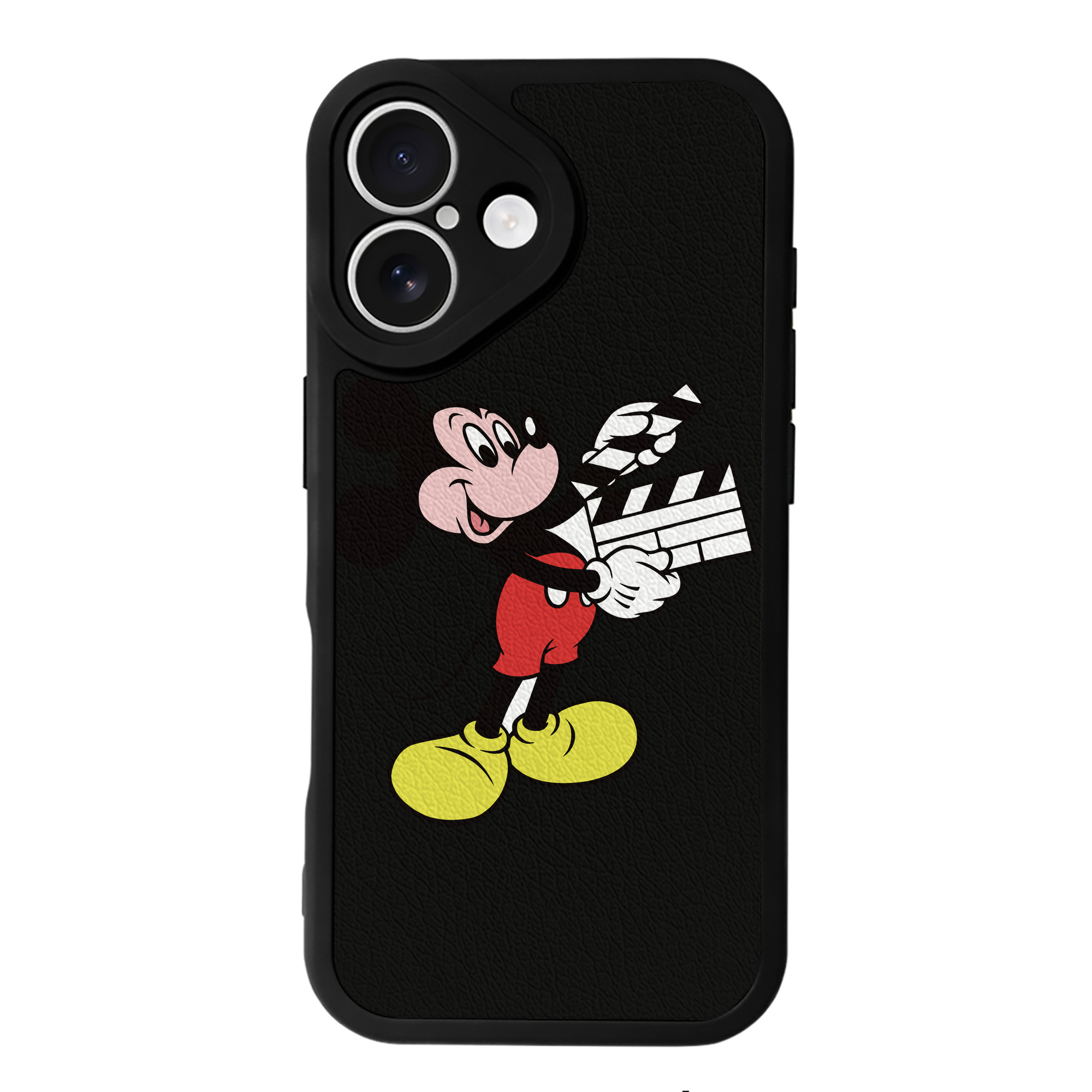 （画像用） ミッキーマウス Mickey Mouse 【iPhone 16シリーズ対応】シリコンスマホケース（レザー調） 材質：シリコン